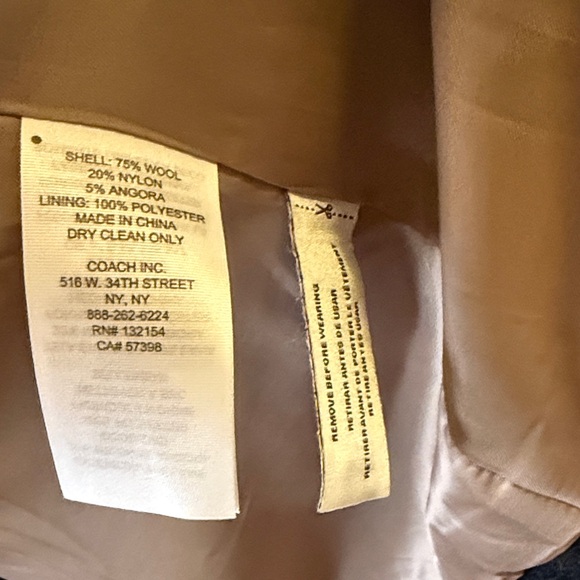 Vintage Coach Wool mmm Two-Tone Tan and Black Double-Breasted Coat - Picture 3 of 4